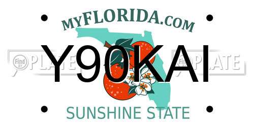 Y90KAI Florida License Plate