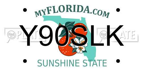 Y90SLK Florida License Plate