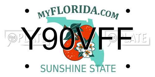 Y90VFF Florida License Plate