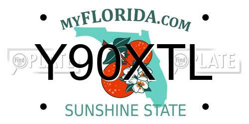 Y90XTL Florida License Plate