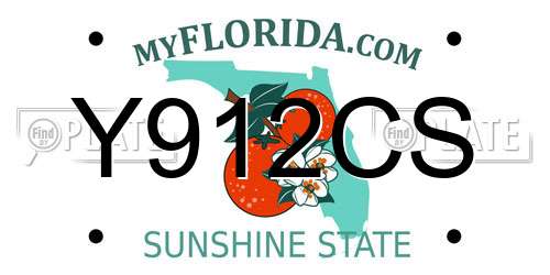 Y912CS Florida License Plate