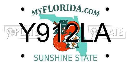 Y912LA Florida License Plate