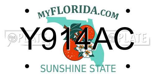 Y914AC Florida License Plate