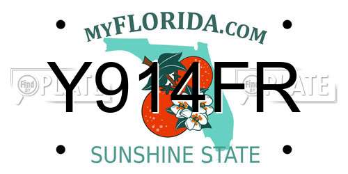 Y914FR Florida License Plate