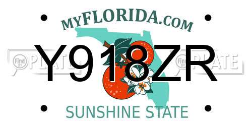 Y918ZR Florida License Plate