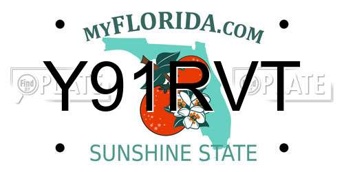 Y91RVT Florida License Plate