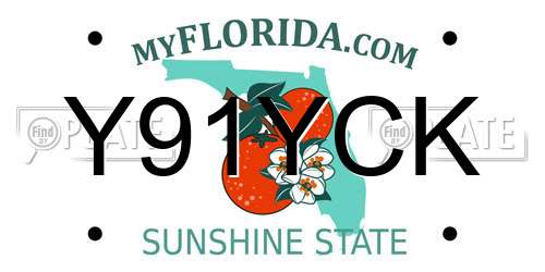 Y91YCK Florida License Plate
