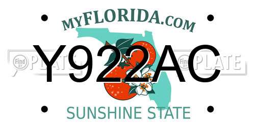 Y922AC Florida License Plate