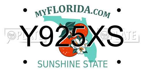 Y925XS Florida License Plate