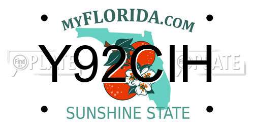 Y92CIH Florida License Plate
