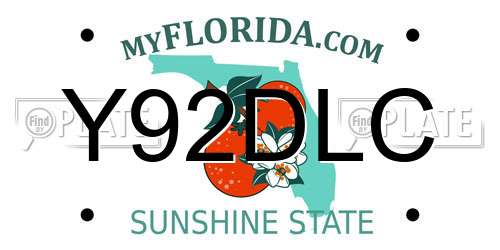 Y92DLC Florida License Plate