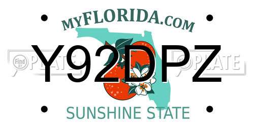 Y92DPZ Florida License Plate