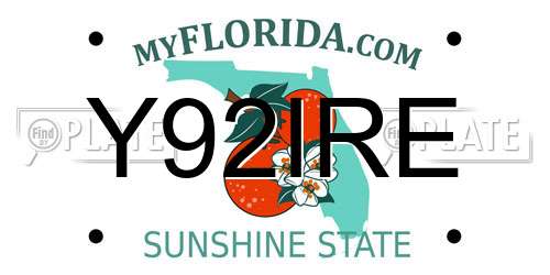 Y92IRE Florida License Plate