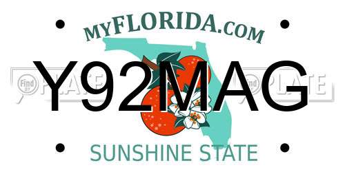 Y92MAG Florida License Plate