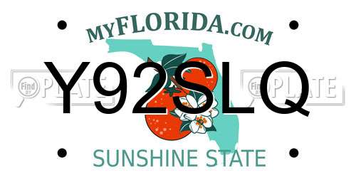 Y92SLQ Florida License Plate