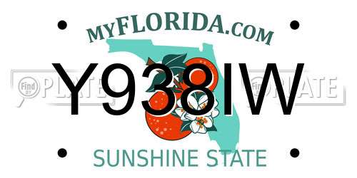 Y938IW Florida License Plate