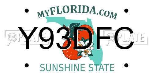 Y93DFC Florida License Plate