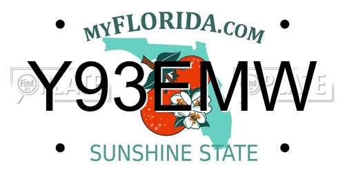 Y93EMW Florida License Plate