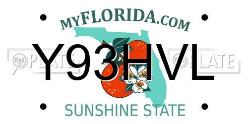 Y93HVL Florida License Plate