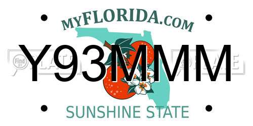 Y93MMM Florida License Plate