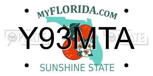 Y93MTA Florida License Plate