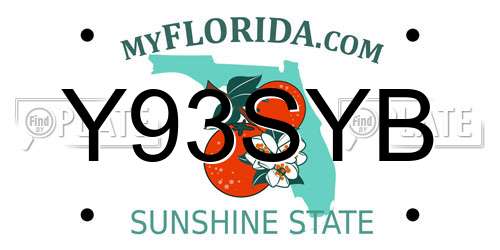 Y93SYB Florida License Plate
