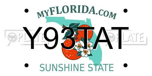 Y93TAT Florida License Plate