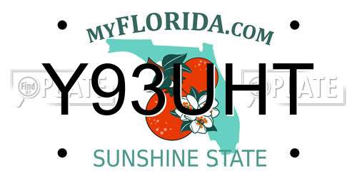 Y93UHT Florida License Plate