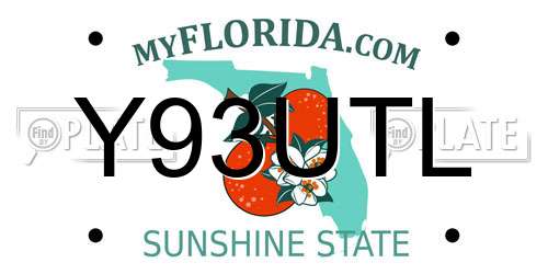 Y93UTL Florida License Plate