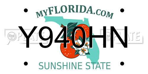 Y940HN Florida License Plate