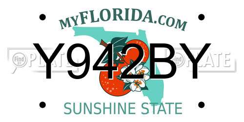 Y942BY Florida License Plate