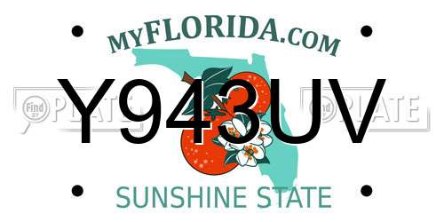 Y943UV Florida License Plate