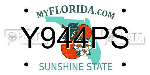 Y944PS Florida License Plate