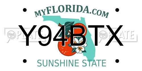 Y94BTX Florida License Plate