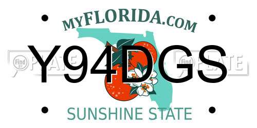 Y94DGS Florida License Plate