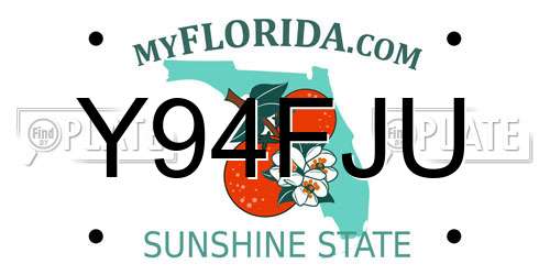 Y94FJU Florida License Plate