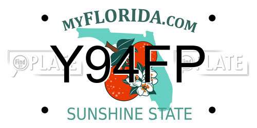 Y94FP Florida License Plate