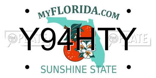 Y94HTY Florida License Plate