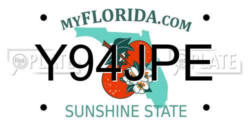 Y94JPE Florida License Plate