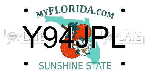 Y94JPL Florida License Plate