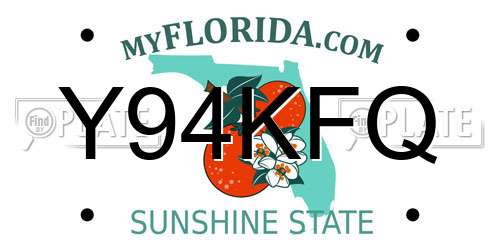 Y94KFQ Florida License Plate