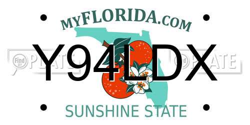 Y94LDX Florida License Plate