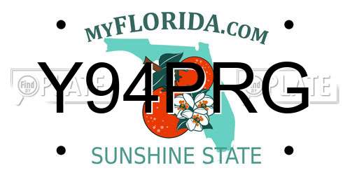 Y94PRG Florida License Plate