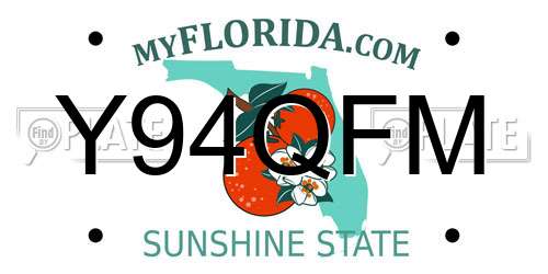 Y94QFM Florida License Plate