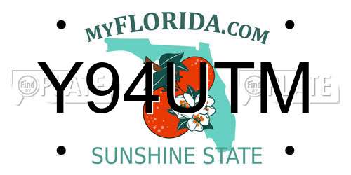 Y94UTM Florida License Plate