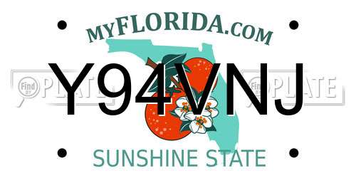 Y94VNJ Florida License Plate