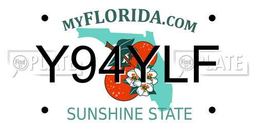 Y94YLF Florida License Plate