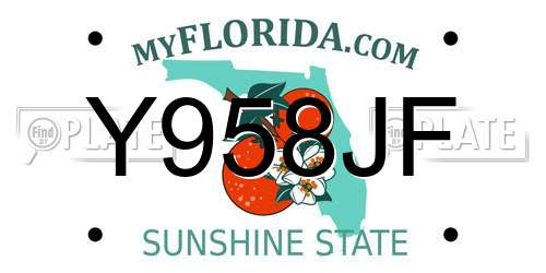 Y958JF Florida License Plate