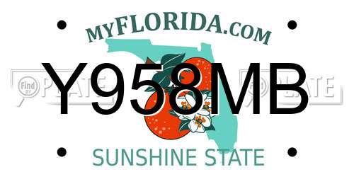 Y958MB Florida License Plate