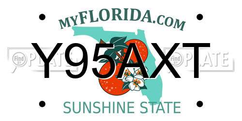 Y95AXT Florida License Plate